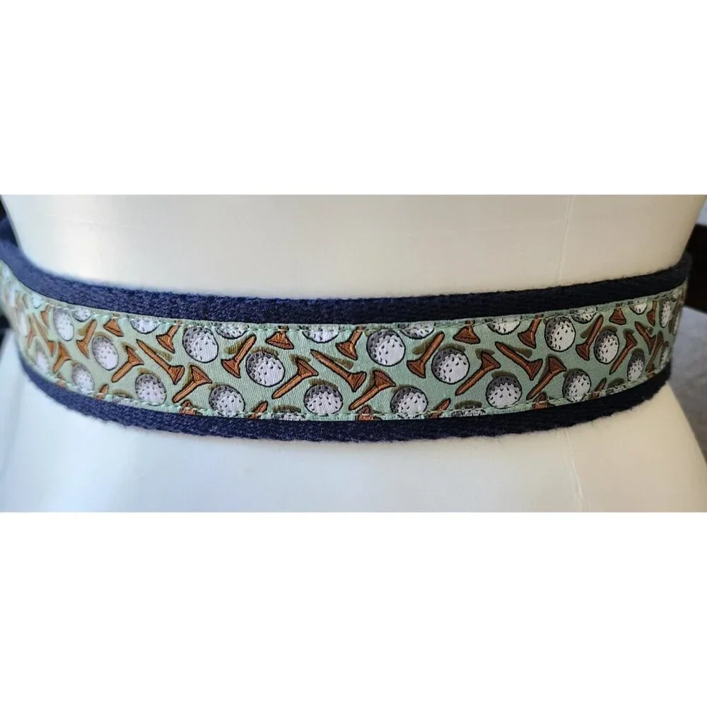 Tommy Bahama Mens Novelty Belt Golf Balls Tee Print/Synthetic Leather Trim Sz XL